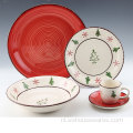 Nieuwe aankomst kerst decoratieve dinerplaat set servies